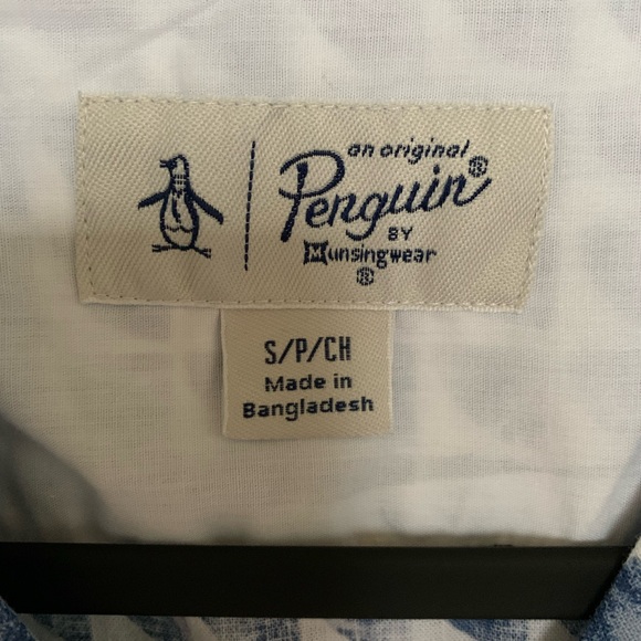 Original Penguin Printed Men’s Short Sleeve Button Down Linen Shirt🐧🏝️☀️ - Picture 7 of 11